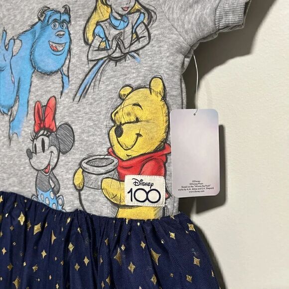 Disney Girls 100 Years Hooded Dress with Tulle Skirt Size 4/5 NWT - Picture 2 of 5